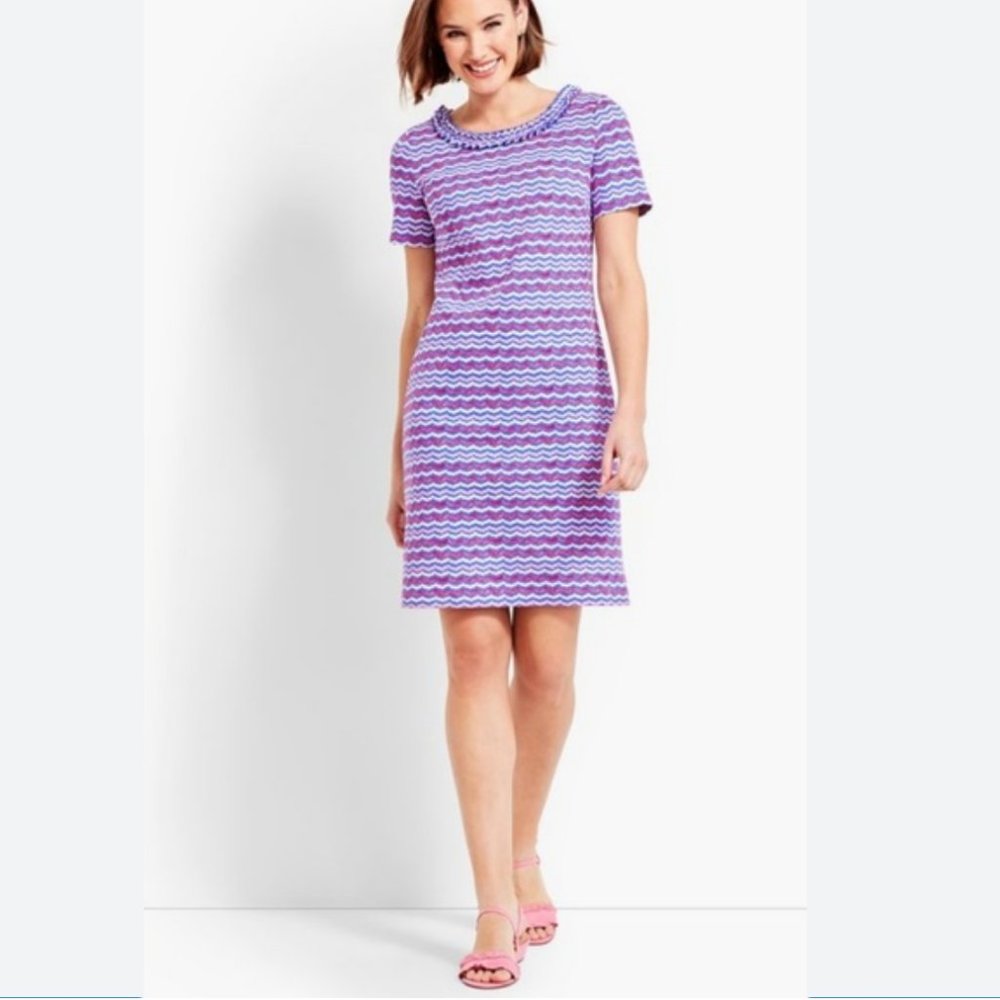 Talbot's Whale Tail Zig Zag Shift Dress